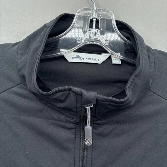 Peter Millar Jacket Mens Large Black Hybrid Sweater Full Zip Insulated Golf